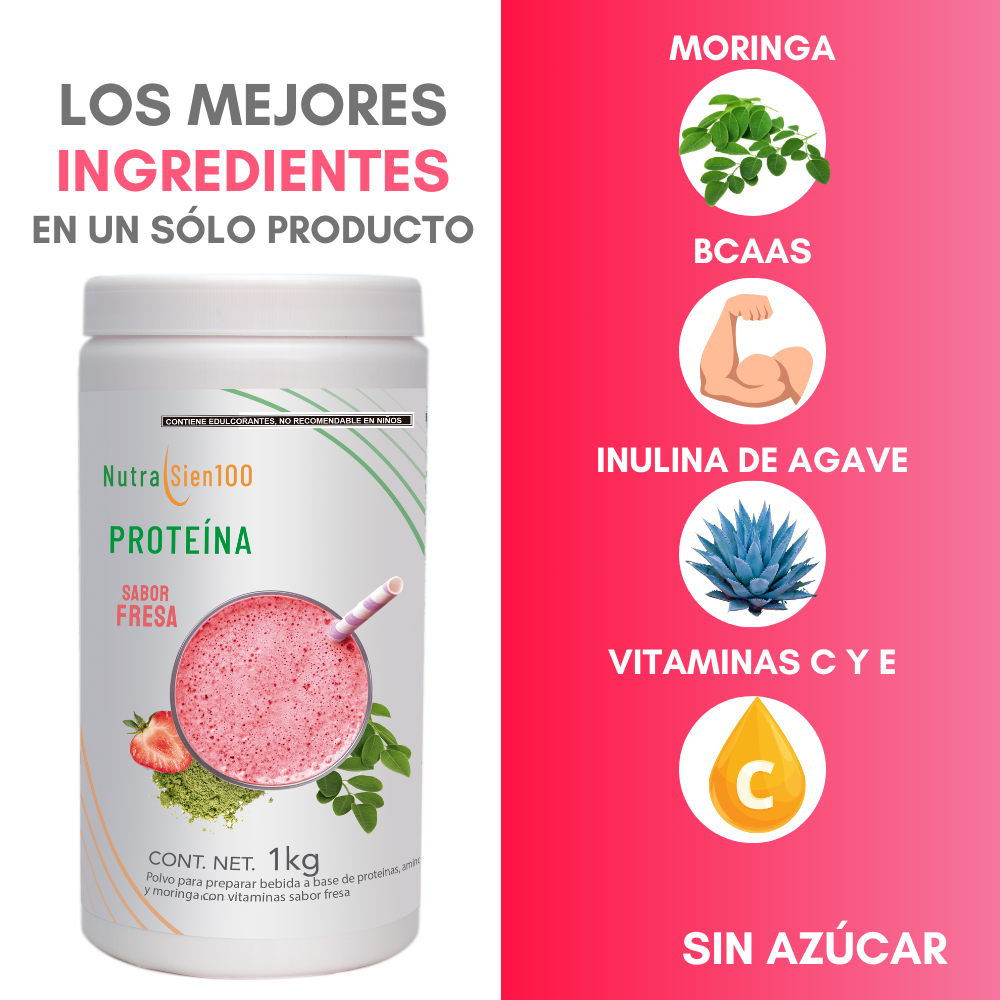 Foto 4 pulgar | Proteína en polvo Fresa. Keto, pre workout. 22g proteína. Sin:  Azúcar, Carbohidratos, grasa. 1Kg 33 porciones