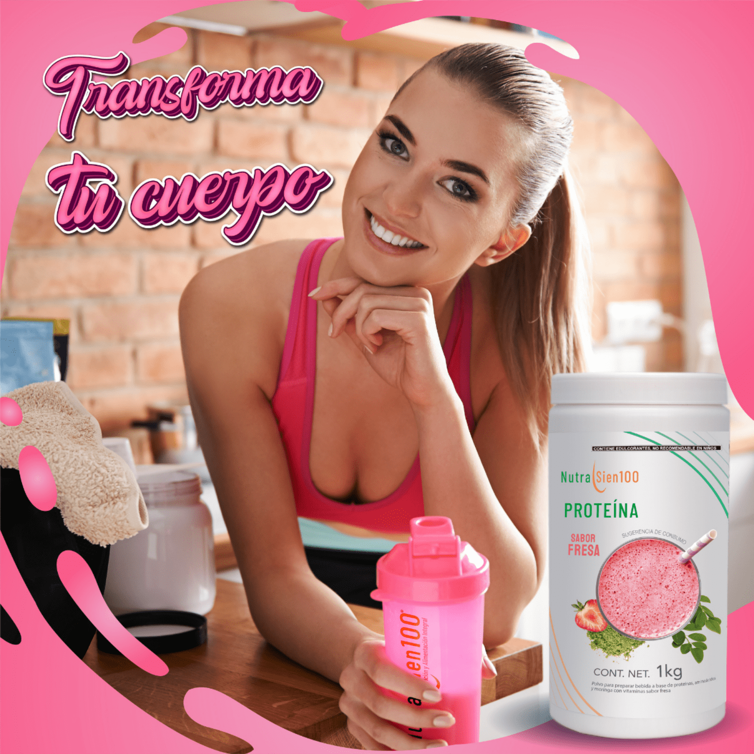 Foto 8 pulgar | Proteína en polvo Fresa. Keto, pre workout. 22g proteína. Sin:  Azúcar, Carbohidratos, grasa. 1Kg 33 porciones