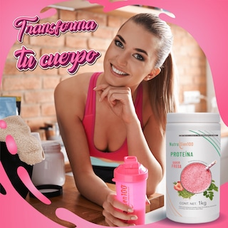 Foto 7 | Proteína en polvo Fresa. Keto, pre workout. 22g proteína. Sin: Azúcar, Carbohidratos, grasa. 1Kg 33 porciones