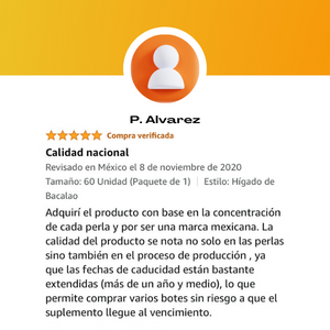 Foto 8 | Aceite de Hígado de Bacalao en cápsulas + Vitamina A y D. Beneficia sistema inmune. Suplemento alimenticio. 60 Cápsula