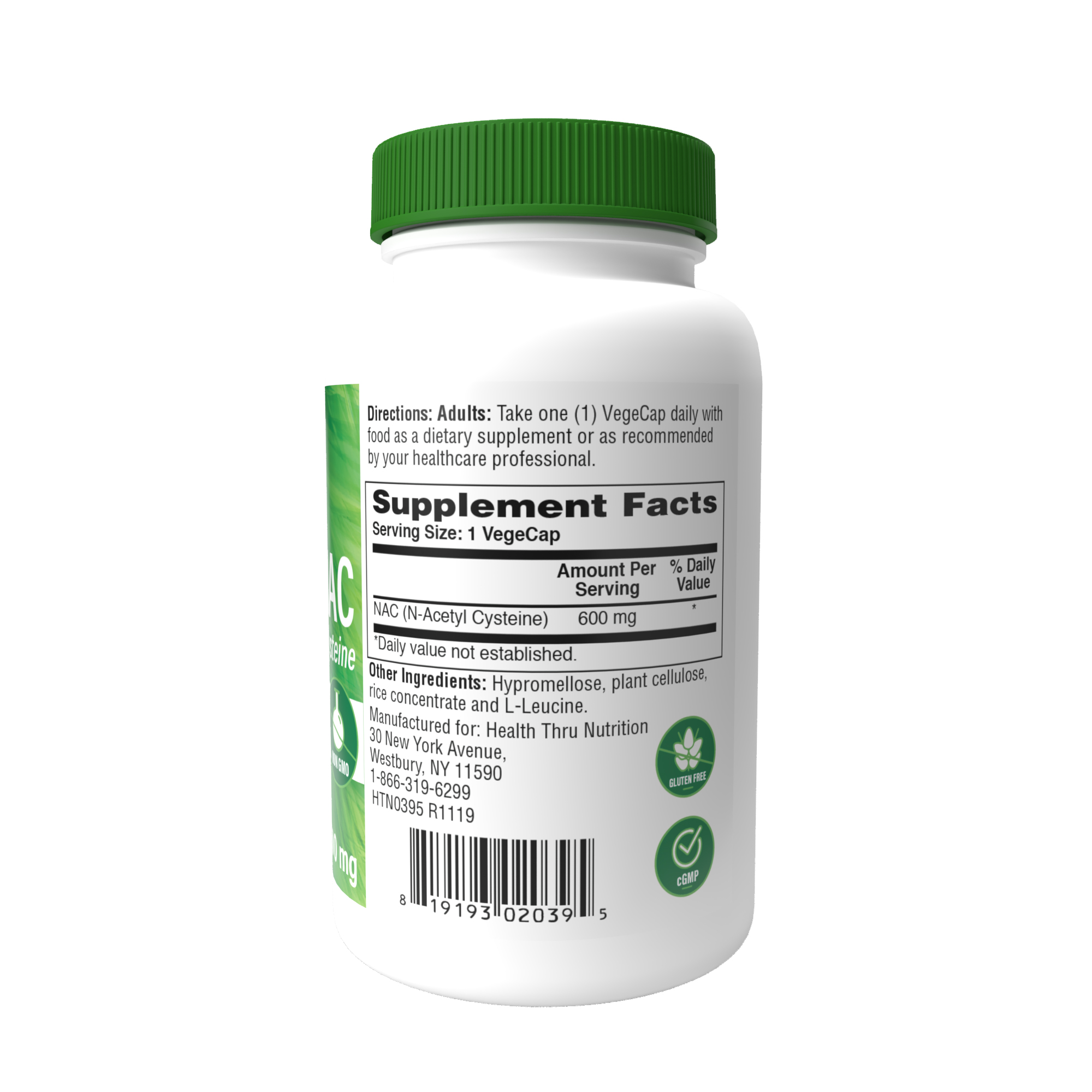 Foto 3 pulgar | Nac, N-acetilcisteína, 600mg (non-gmo) 120 Cápuslas Vegetales Blandas