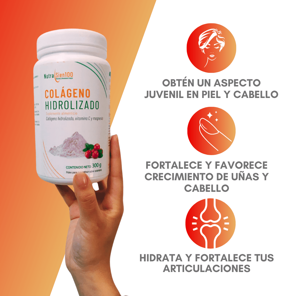 Foto 3 pulgar | Colágeno Hidrolizado Puro en Polvo Nutrasien100 Sabor Arándano 300 g