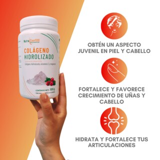 Foto 2 | Colágeno Hidrolizado Puro en Polvo Nutrasien100 Sabor Arándano 300 g