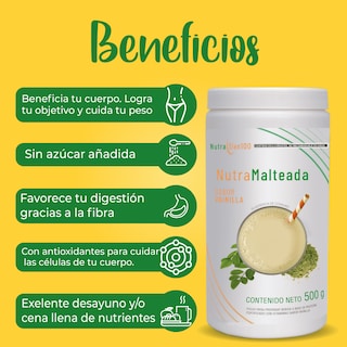 Foto 2 | Polvo para preparar Malteada sabor vainilla. Sin grasa Sin azúcar 15 g proteína por porción. Fácil y rápida p