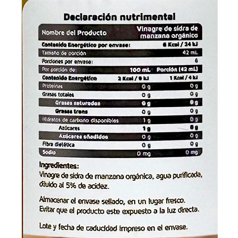 Foto 3 pulgar | Vinagre de Sidra de Manzana con Cultivo Madre 250 Ml Vidanat