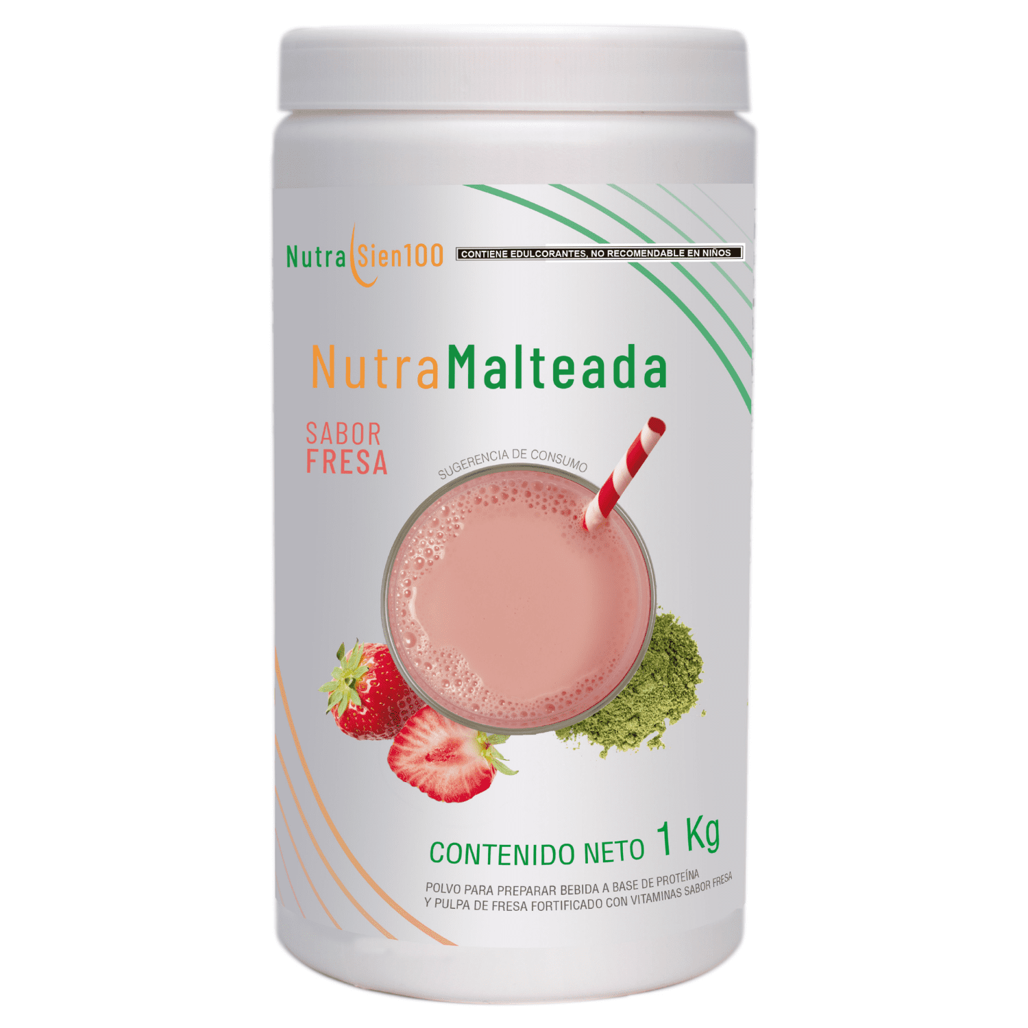 Foto 2 pulgar | Polvo para preparar Malteada sabor fresa. Sin grasa Sin azúcar 15 g proteína por porción. Fácil y rápida preparac