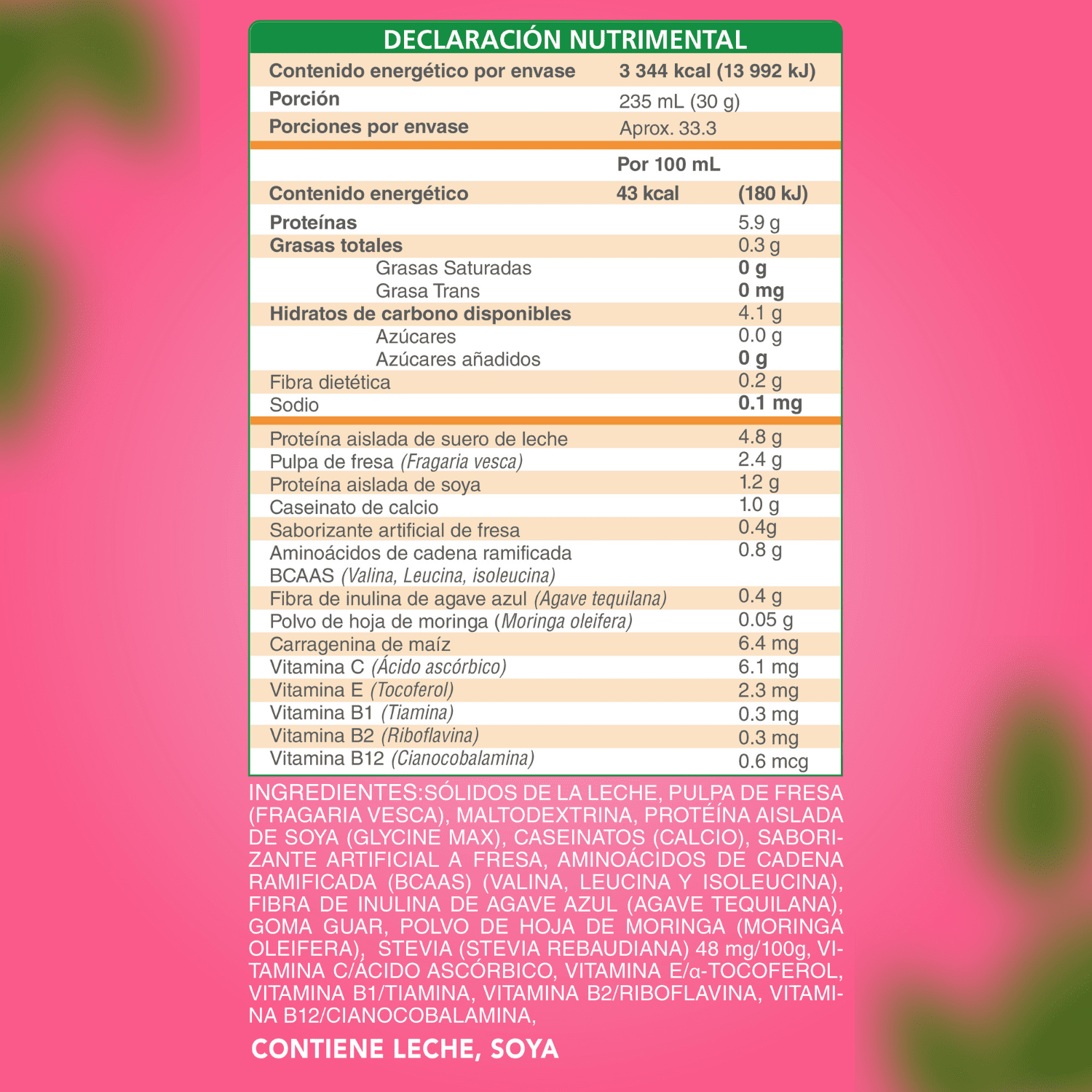 Foto 7 pulgar | Polvo para preparar Malteada sabor fresa. Sin grasa Sin azúcar 15 g proteína por porción. Fácil y rápida preparac