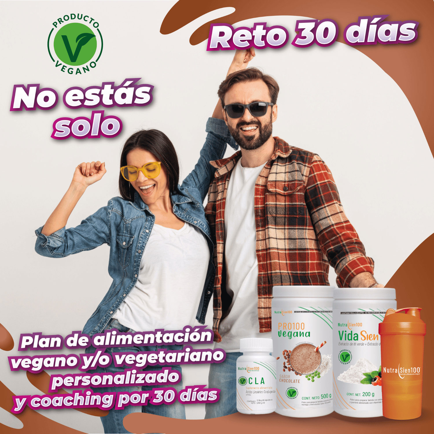 Foto 6 pulgar | Combo Nutrasien100: Proteína Vegana Chocolate, Suplementos, Shaker, Plan Y Seguimiento 30 Días. Bienestar Total.