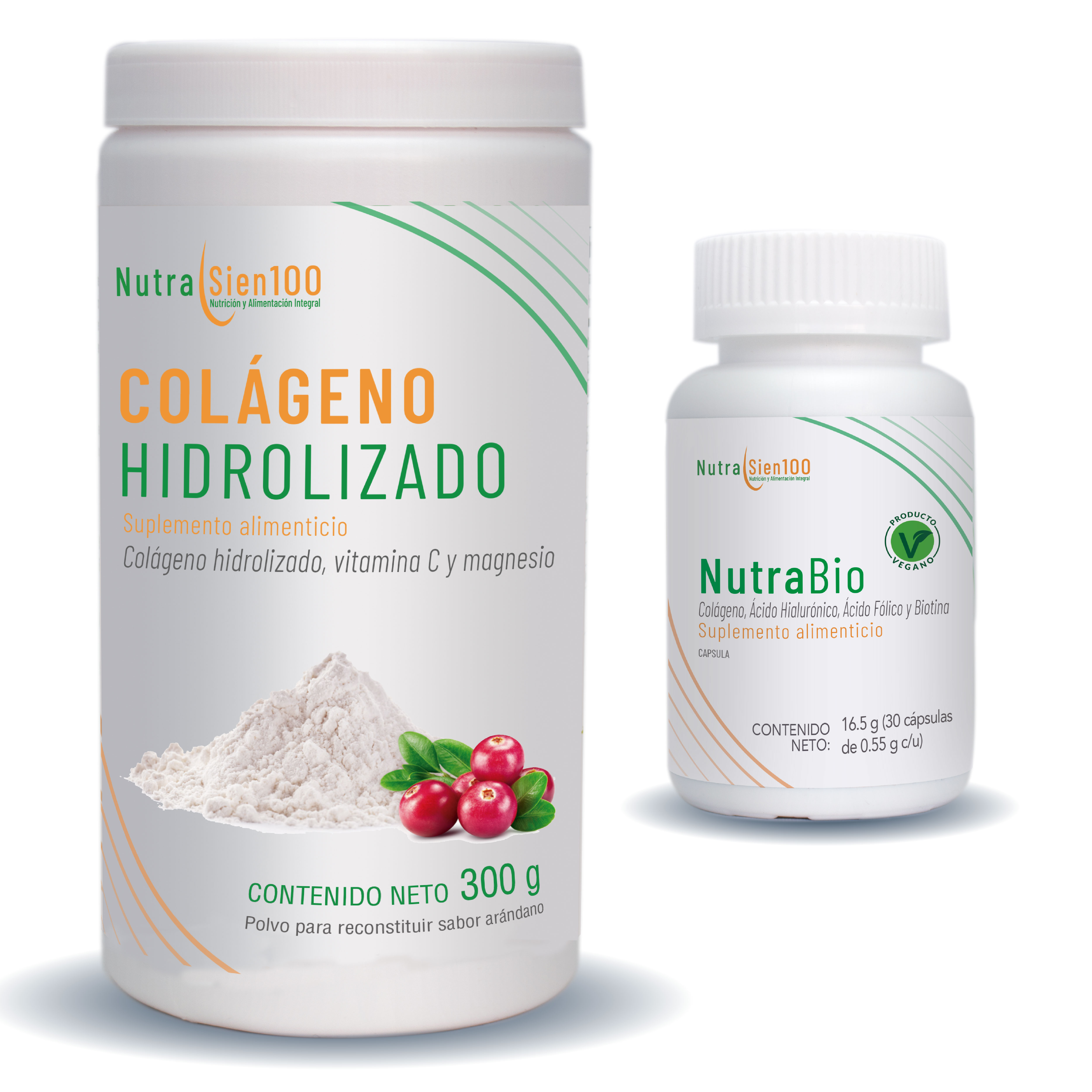 Colágeno hidrolizado y colágeno marino + Ácido hialurónico Biotina Magnesio VitC
