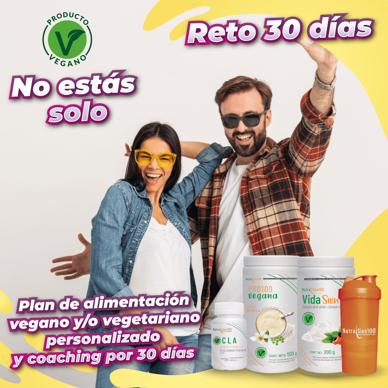 Foto 6 pulgar | Combo Nutrasien100: Proteína Vegana Vainilla, Suplementos, Shaker, Plan Y Seguimiento 30 Días. Bienestar Total.