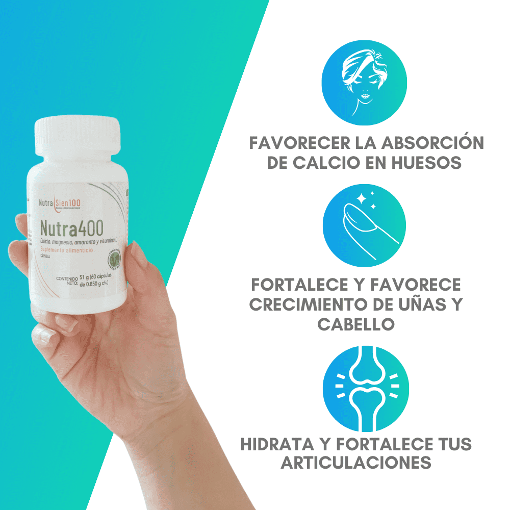Foto 3 pulgar | Calcio + Vitamina D3 + Magnesio + Amaranto NutraSien100 Nutra400 60 Cápsulas
