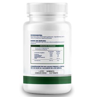 Foto 2 | Alga Spirulina Orgánica Naima Lab 500 mg 2 Frascos con 100 Cápsulas C/U