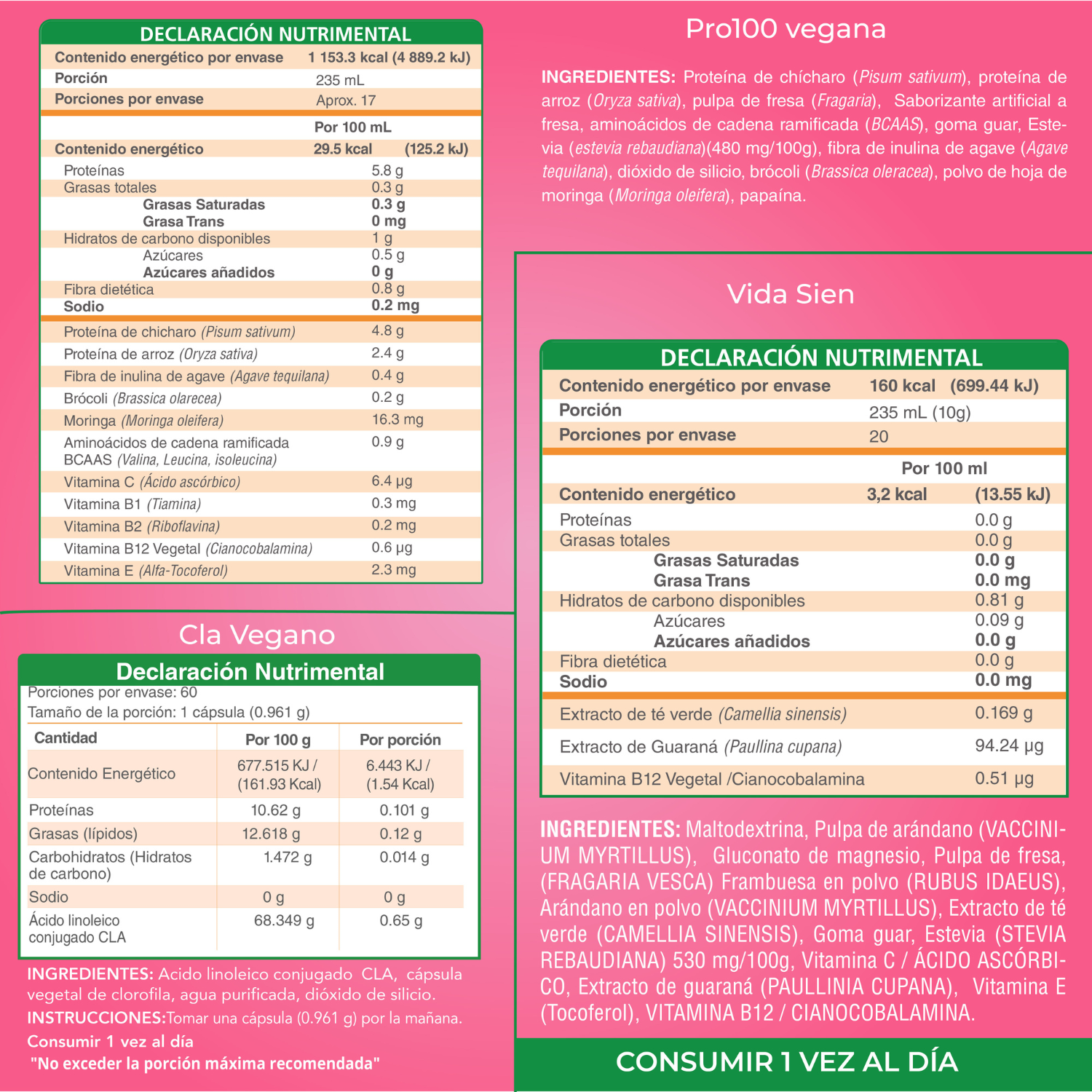 Foto 6 | Combo Nutrasien100: Proteína Vegana Fresa + Suplementos + Shaker + Plan y Seguimiento 30 Días