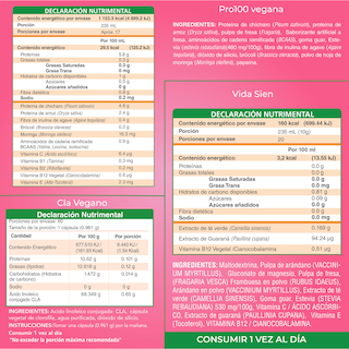 Foto 6 | Combo Nutrasien100: Proteína Vegana Fresa + Suplementos + Shaker + Plan y Seguimiento 30 Días