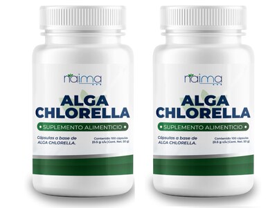 Foto 1 | Alga Chlorella Naima Lab Orgánica 500 mg 2 Frascos de 100 Cápsulas C/U