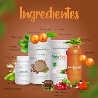 Foto 3 | Combo Nutrasien100: Malteada Chocolate, Suplementos, Shaker, Plan Y Seguimiento 30 Días. Bienestar Total.