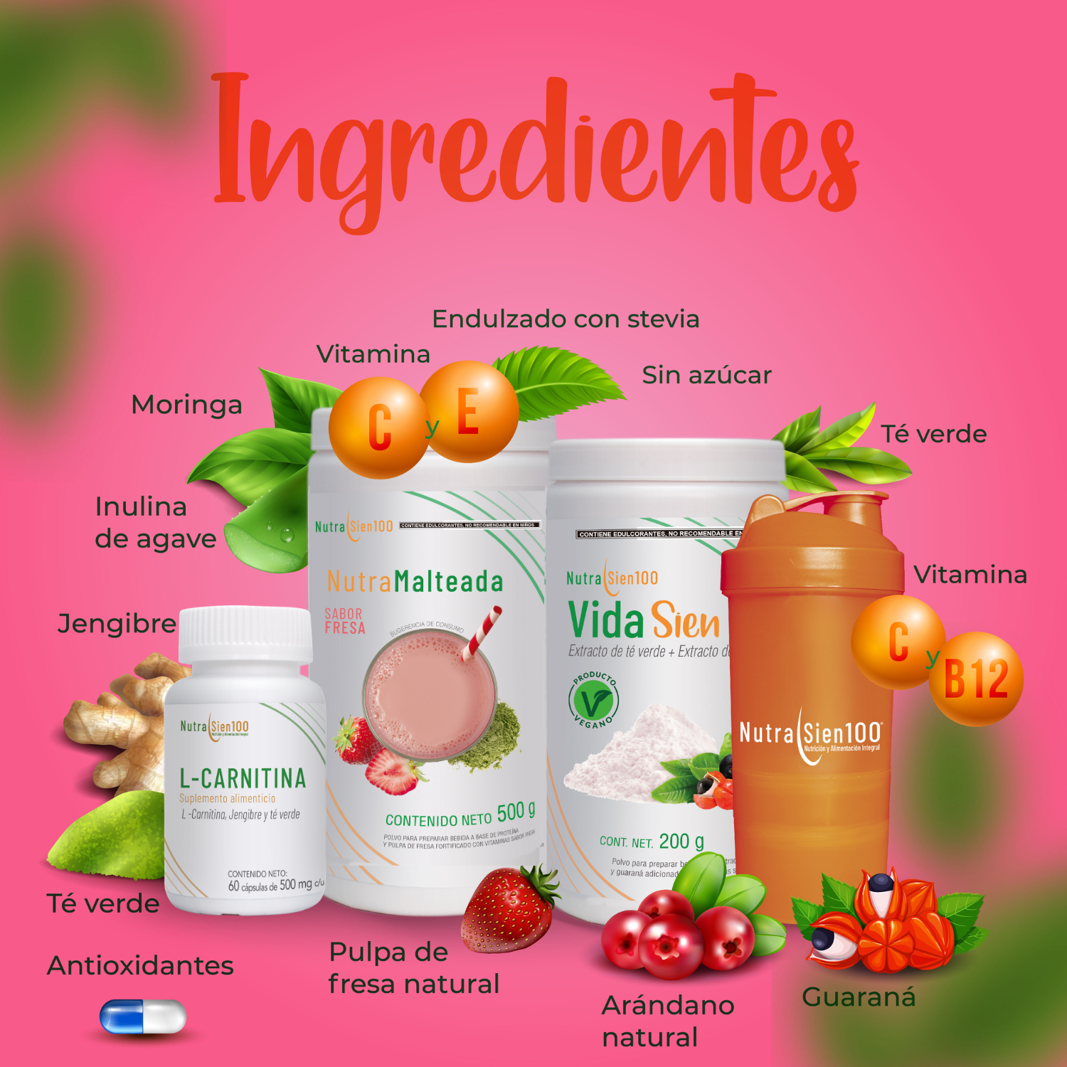 Foto 4 pulgar | Combo Nutrasien100: Malteada Fresa, Suplementos, Shaker, Plan Y Seguimiento 30 Días. Bienestar Total.