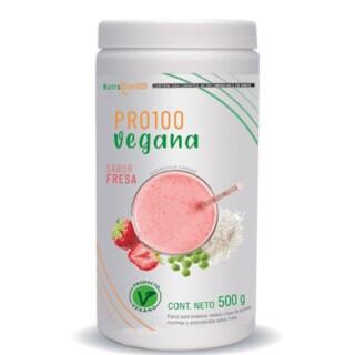 Foto 1 | Proteína Vegana sabor Fresa. Nutrasien100. Sin azúcar. Fácil digestión. Ideal hombres y mujeres. 500 g - 17 porciones.