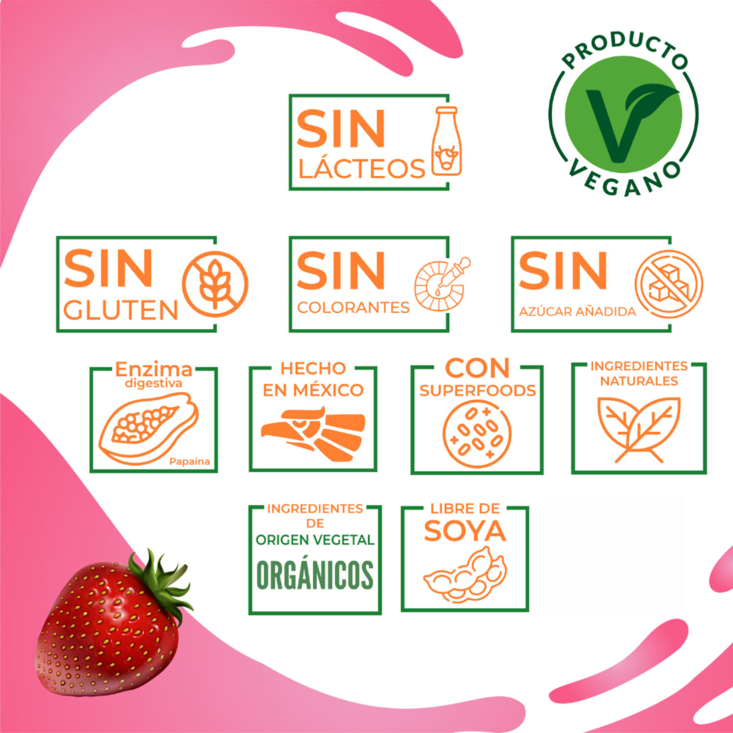 Foto 4 | Proteína Vegana sabor Fresa. Nutrasien100. Sin azúcar. Fácil digestión. Ideal hombres y mujeres. 500 g - 17 porciones.
