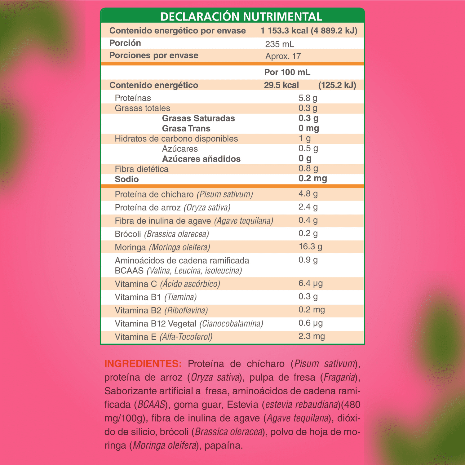 Foto 7 pulgar | Proteína Vegana sabor Fresa. Nutrasien100. Sin azúcar. Fácil digestión. Ideal hombres y mujeres. 500 g - 17 porciones.