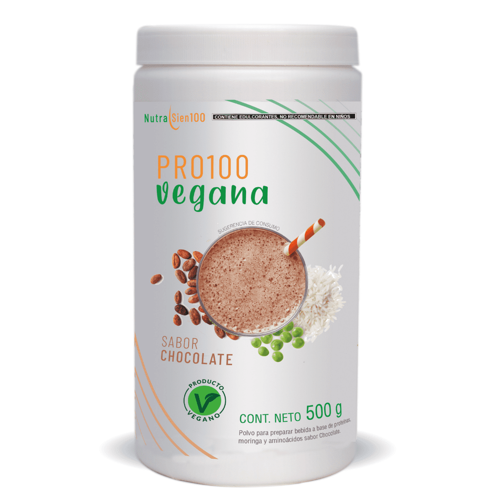 Foto 2 pulgar | Proteína Vegana en Polvo NutraSien100 Sabor Chocolate Sin Azúcar/ Sin Soya/ Sin Lactosa 500 g
