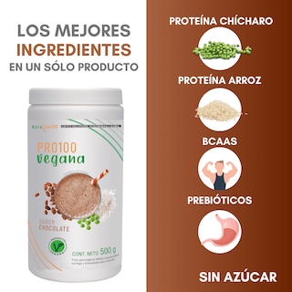 Foto 3 | Proteína Vegana en Polvo NutraSien100 Sabor Chocolate Sin Azúcar/ Sin Soya/ Sin Lactosa 500 g