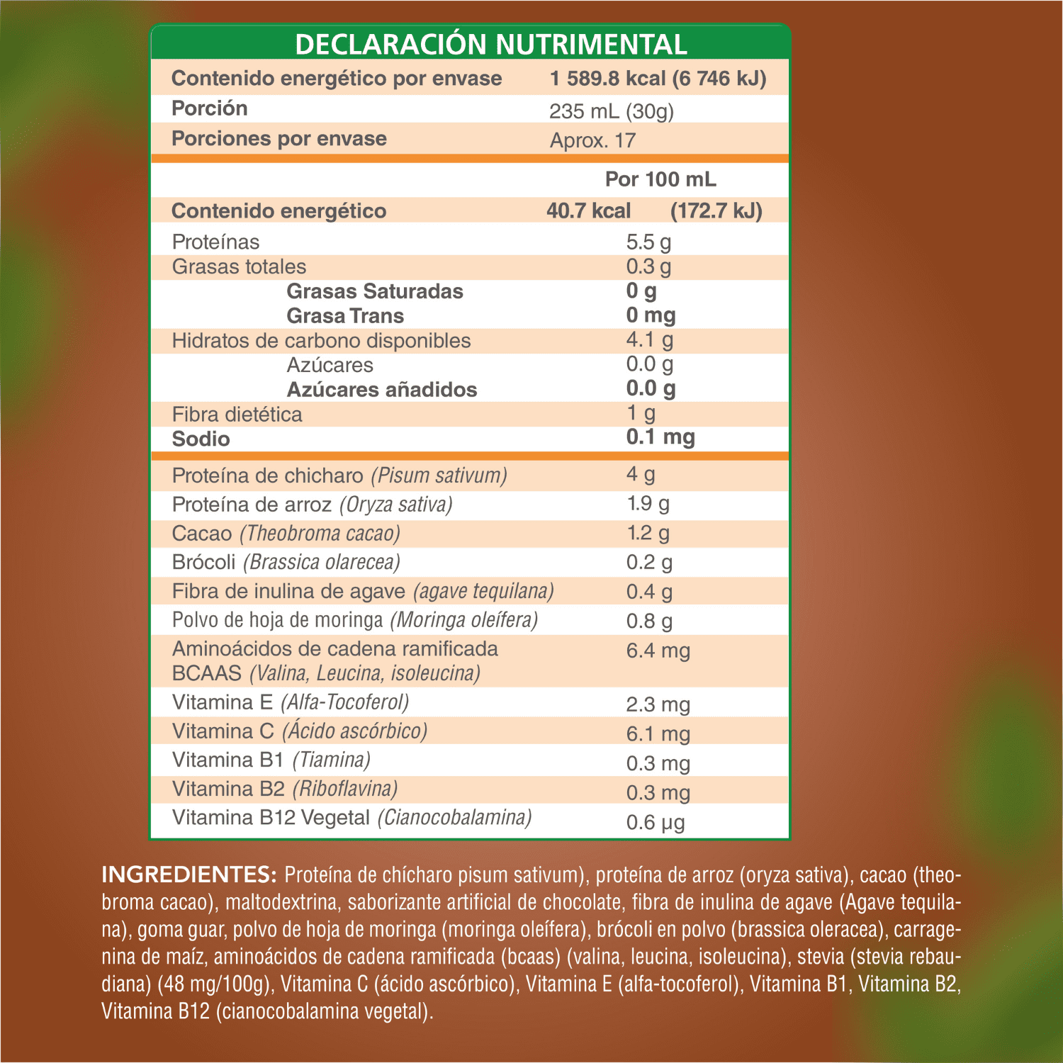 Foto 7 pulgar | Proteína Vegana en Polvo NutraSien100 Sabor Chocolate Sin Azúcar/ Sin Soya/ Sin Lactosa 500 g