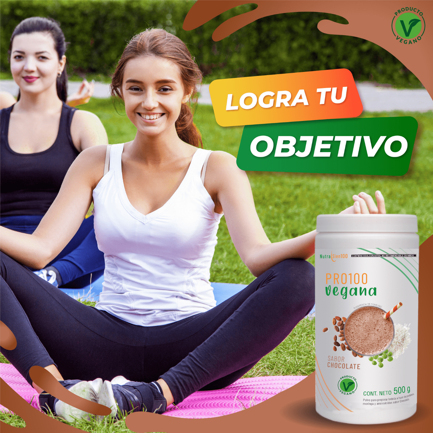 Foto 9 pulgar | Proteína Vegana en Polvo NutraSien100 Sabor Chocolate Sin Azúcar/ Sin Soya/ Sin Lactosa 500 g