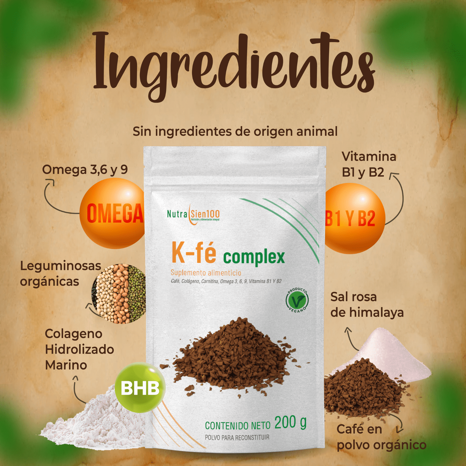 Foto 4 pulgar | Café Keto Termogénico Pre-entreno. Con L-carnitina Colágeno BHB Omegas. Sin Azúcar. 200g