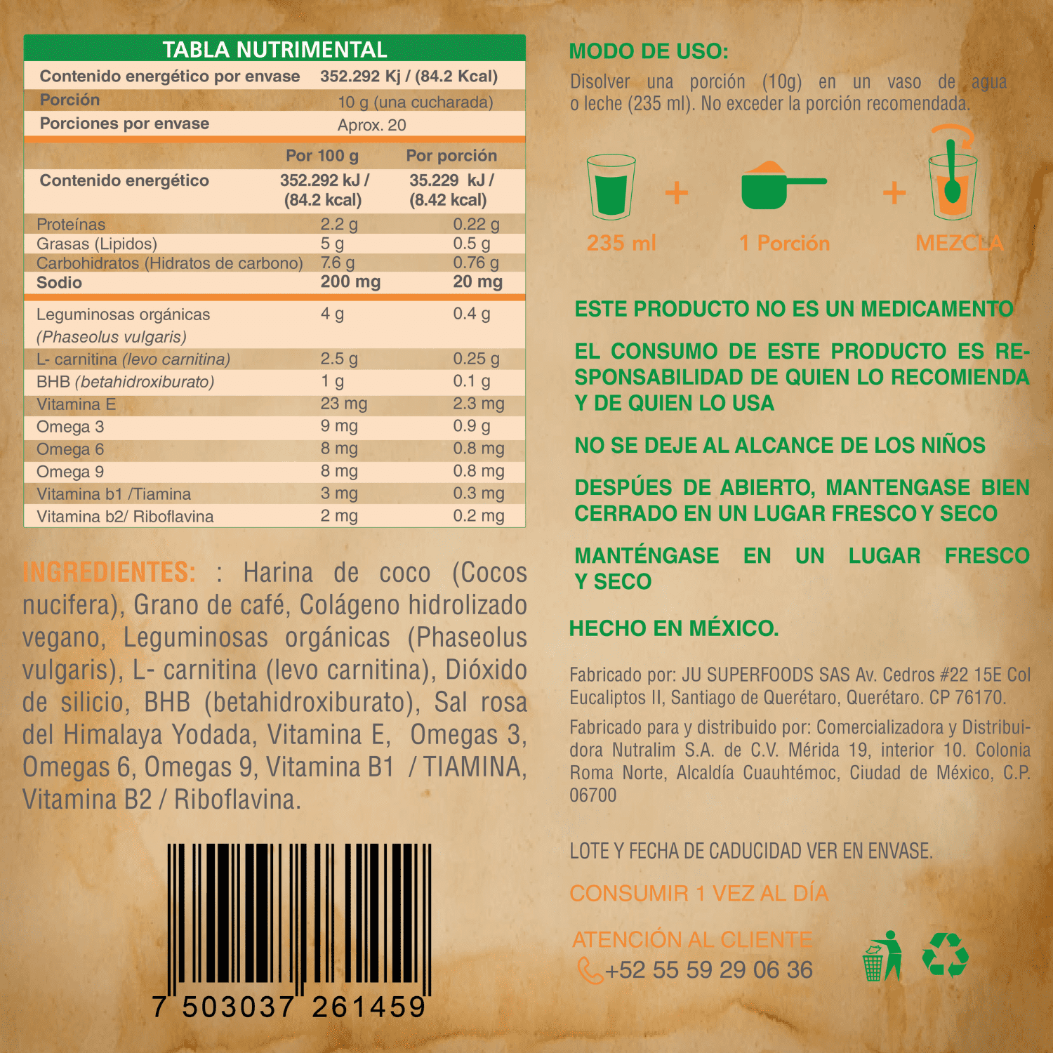 Foto 7 pulgar | Café Keto Termogénico Pre-entreno. Con L-carnitina Colágeno BHB Omegas. Sin Azúcar. 200g