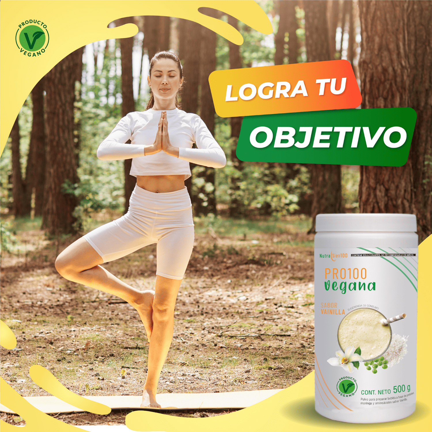 Foto 6 pulgar | Proteína Vegana sabor Vainilla. Nutrasien100. Sin azúcar. Fácil digestión. Ideal hombres y mujeres. 500 g - 17 porc