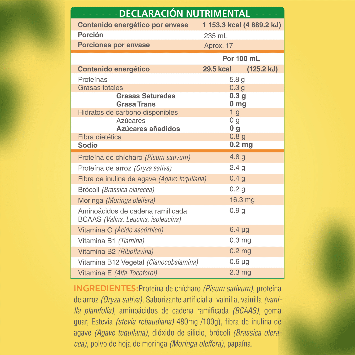 Foto 7 pulgar | Proteína Vegana sabor Vainilla. Nutrasien100. Sin azúcar. Fácil digestión. Ideal hombres y mujeres. 500 g - 17 porc