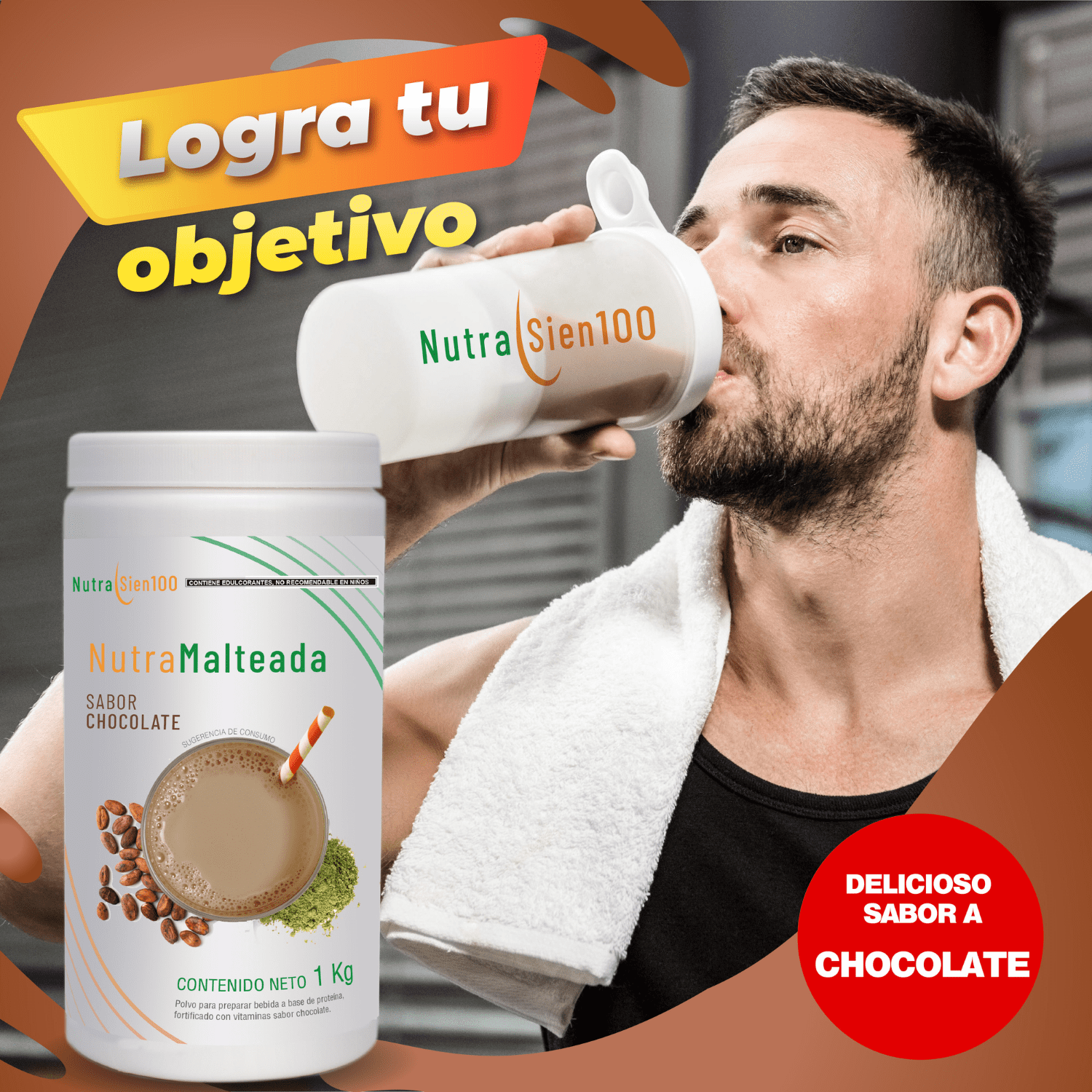 Foto 6 pulgar | Polvo para preparar Malteada sabor chocolate. Sin grasa Sin azúcar 15 g proteína por porción. Fácil y rápida