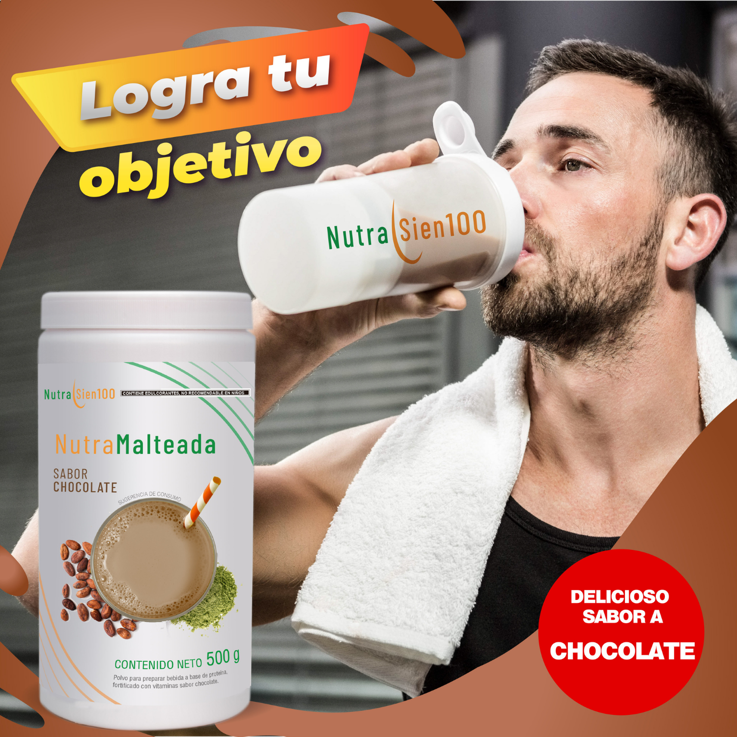 Foto 6 pulgar | Polvo para preparar Malteada sabor chocolate. Sin grasa Sin azúcar 15 g proteína por porción. Fácil y rápida