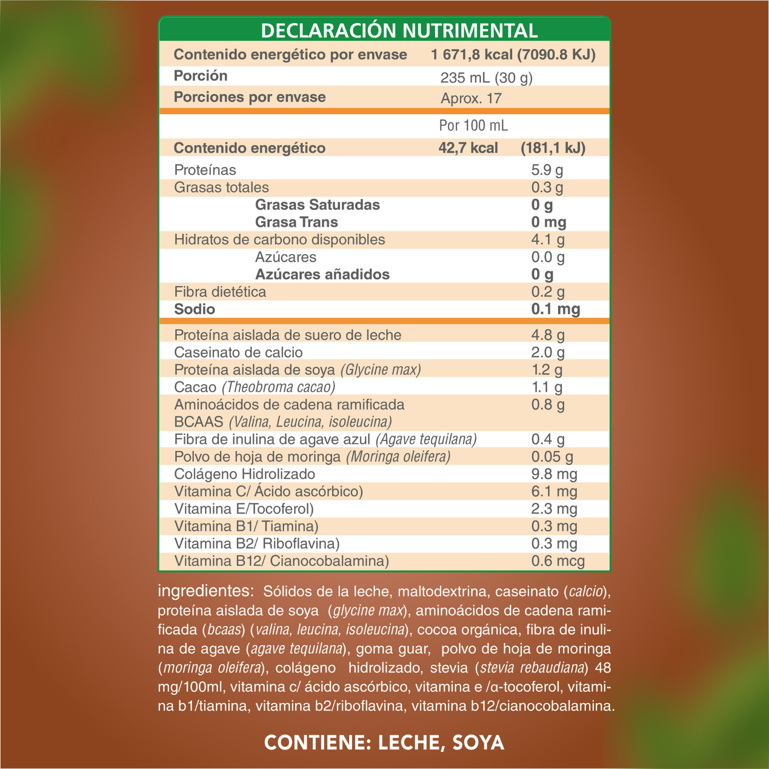 Foto 6 | Polvo para preparar Malteada sabor chocolate. Sin grasa Sin azúcar 15 g proteína por porción. Fácil y rápida