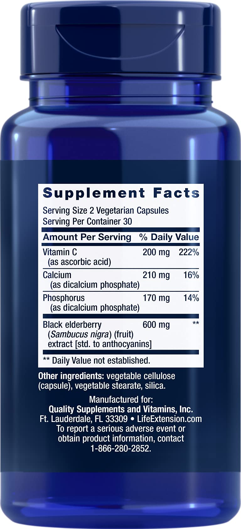 Foto 1 | Suplemento Life Extension Con Saúco Negro Y Vitamina C - Venta Internacional.