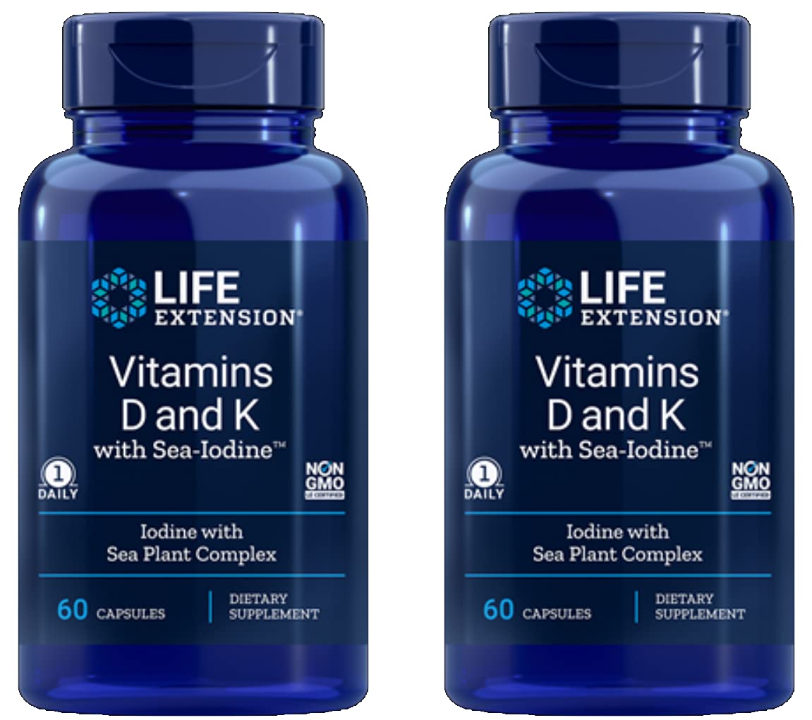 Foto 3 pulgar | Vitaminas D Y K Con Yodo Marino 60 Cápsulas - Venta Internacional.