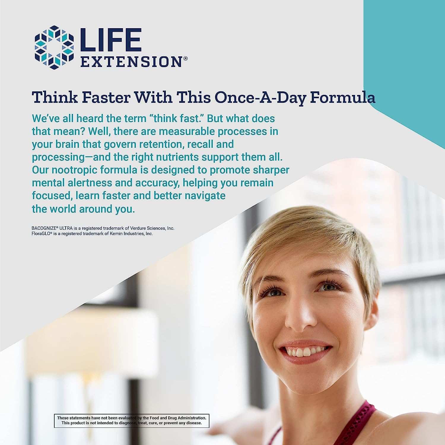 Foto 4 pulgar | Venta Internacional- Nootropic Life Extension Quick Brain 30 Cápsulas