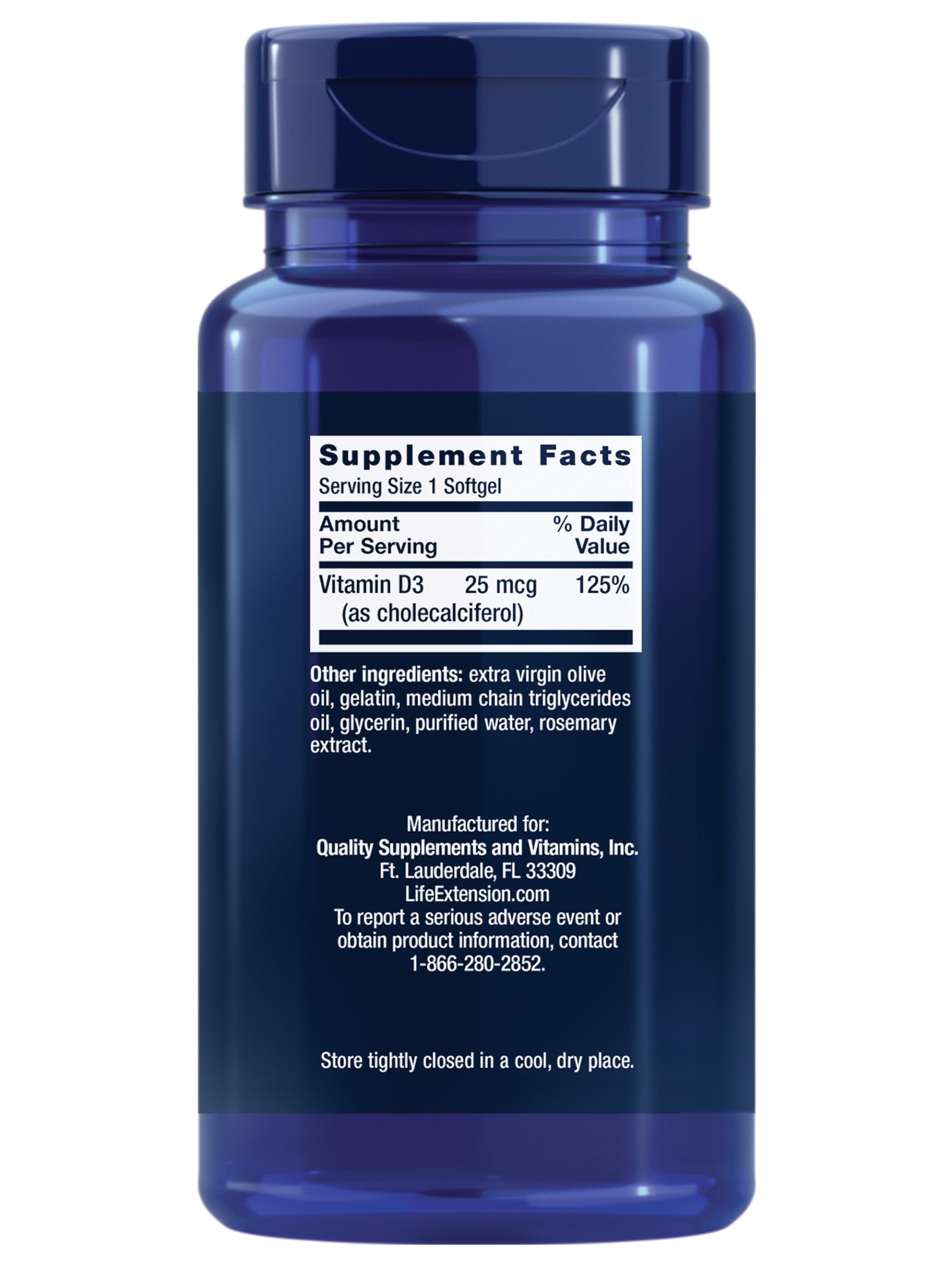 Foto 1 | Venta Internacional- Suplemento De Vitamina D3 Life Extension 25 Mcg 1000 Ui