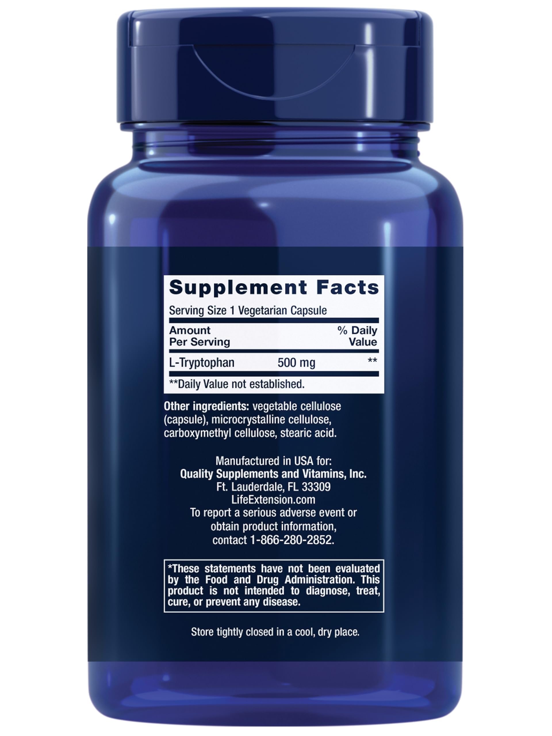 Foto 2 | Venta Internacional- Suplemento Life Extension L-Triptófano 500 mg
