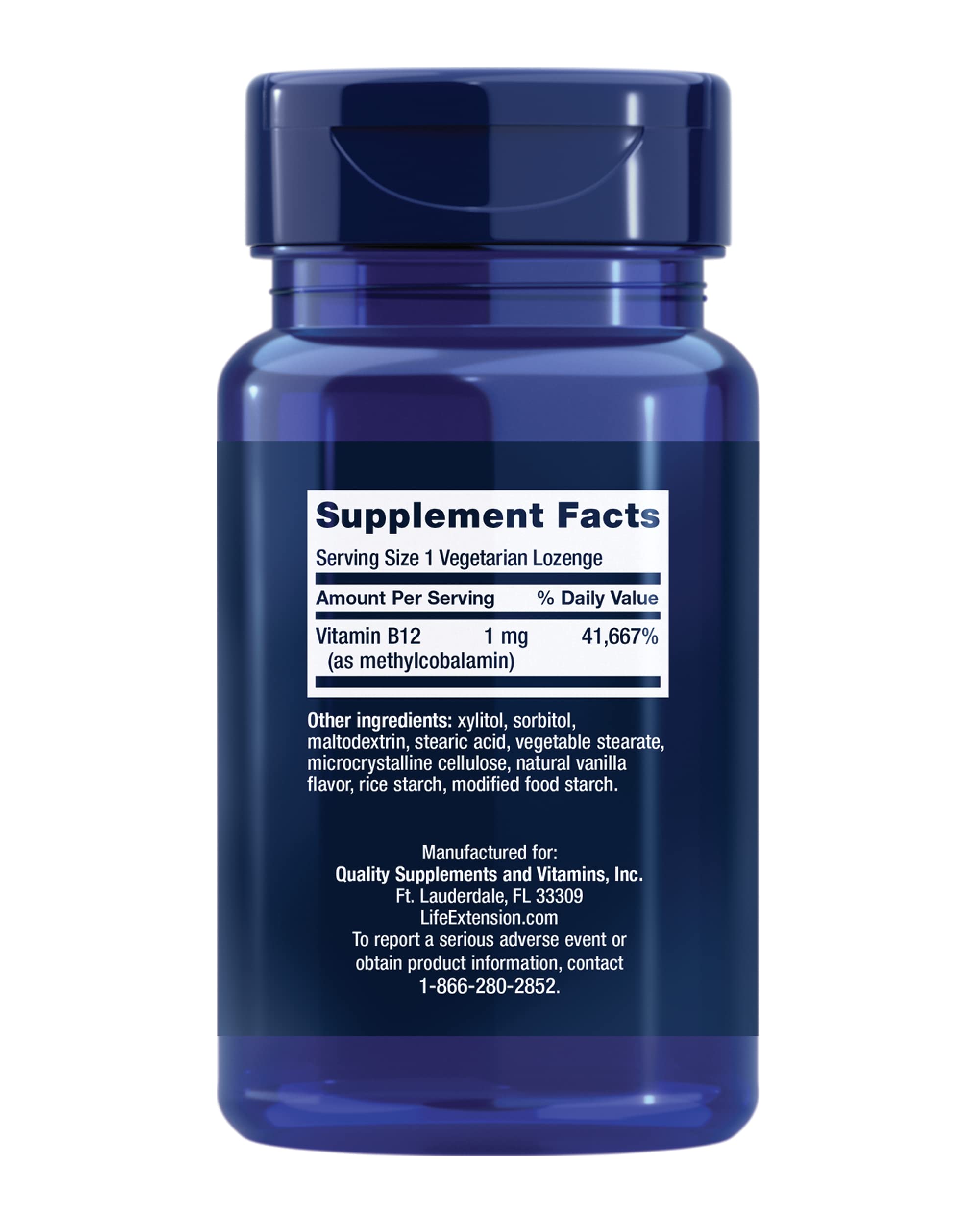 Venta Internacional-Pastillas de Vitamina B12 Life Extension 1 mg