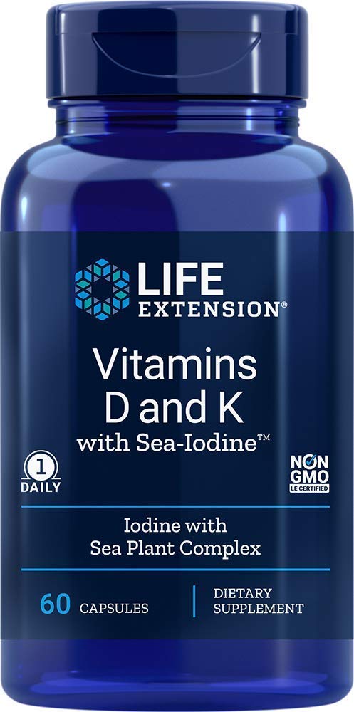 Foto 2 pulgar | Venta Internacional- Vitaminas D y K con Sea-Iodine Life Extension 60 Cápsulas