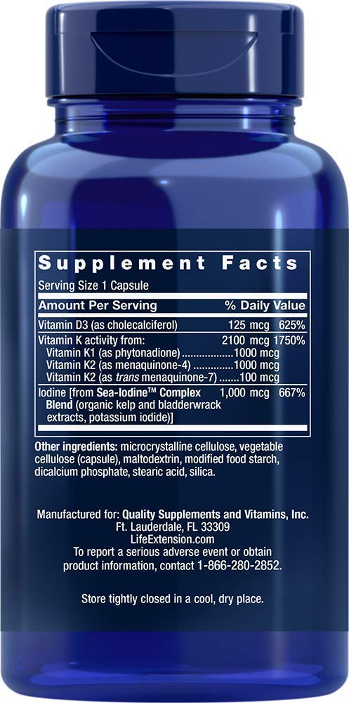 Foto 4 pulgar | Venta Internacional- Vitaminas D y K con Sea-Iodine Life Extension 60 Cápsulas
