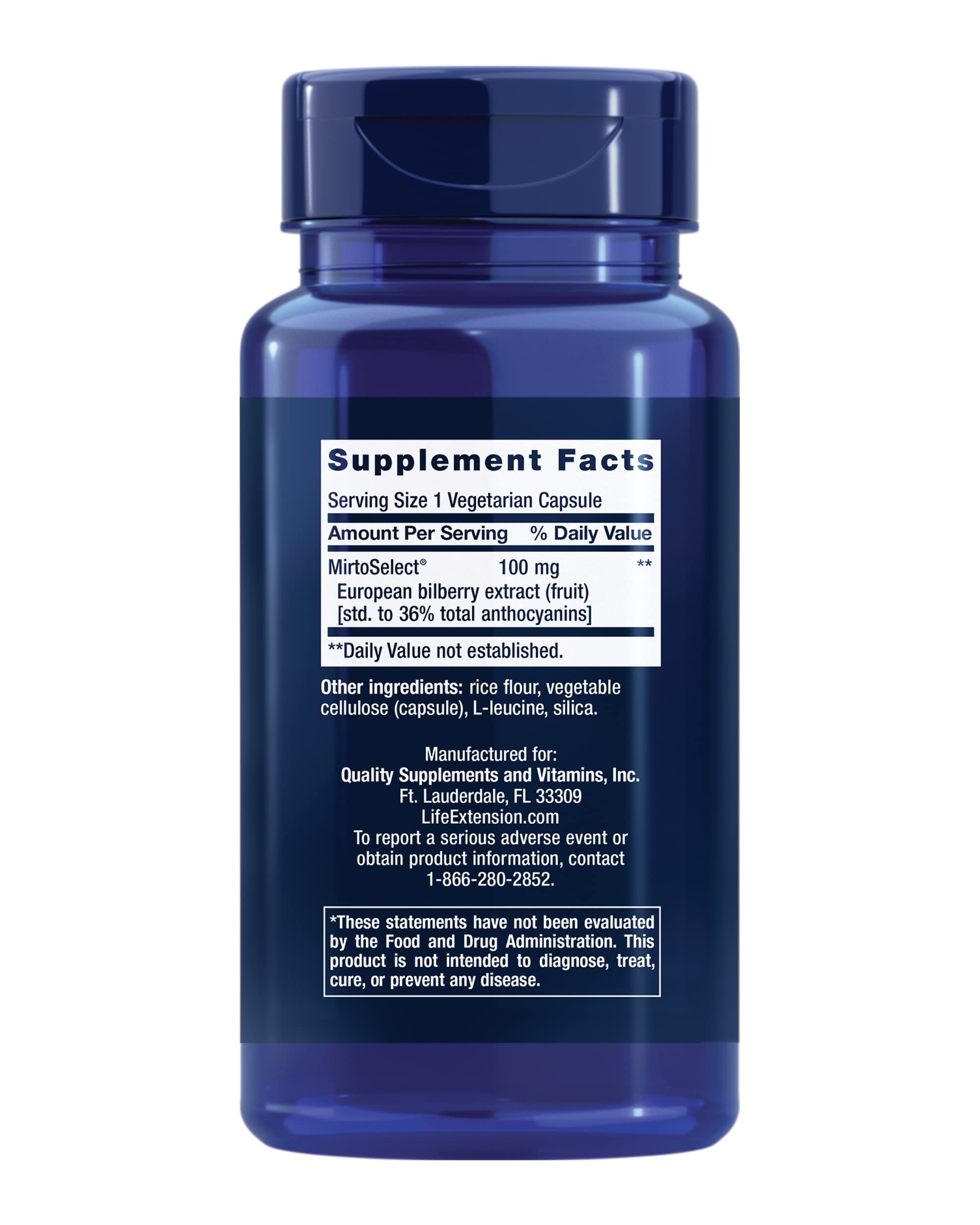 Foto 3 pulgar | Venta Internacional-Suplemento Life Extension Bilberry Extract de 90 Cápsulas