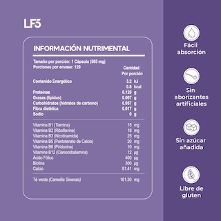 Foto 4 | Suplemento Multivitamínico Complejo B Lifeed5 120 Cápsulas