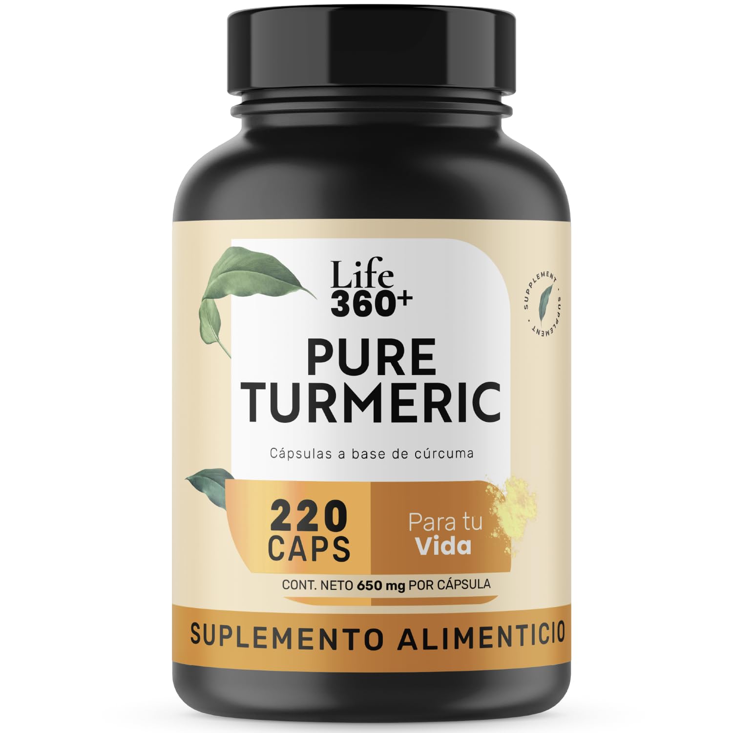 Foto 2 pulgar | Suplemento Raíz de Cúrcuma Pura 1000mg Life 360+ 220 Cápsulas