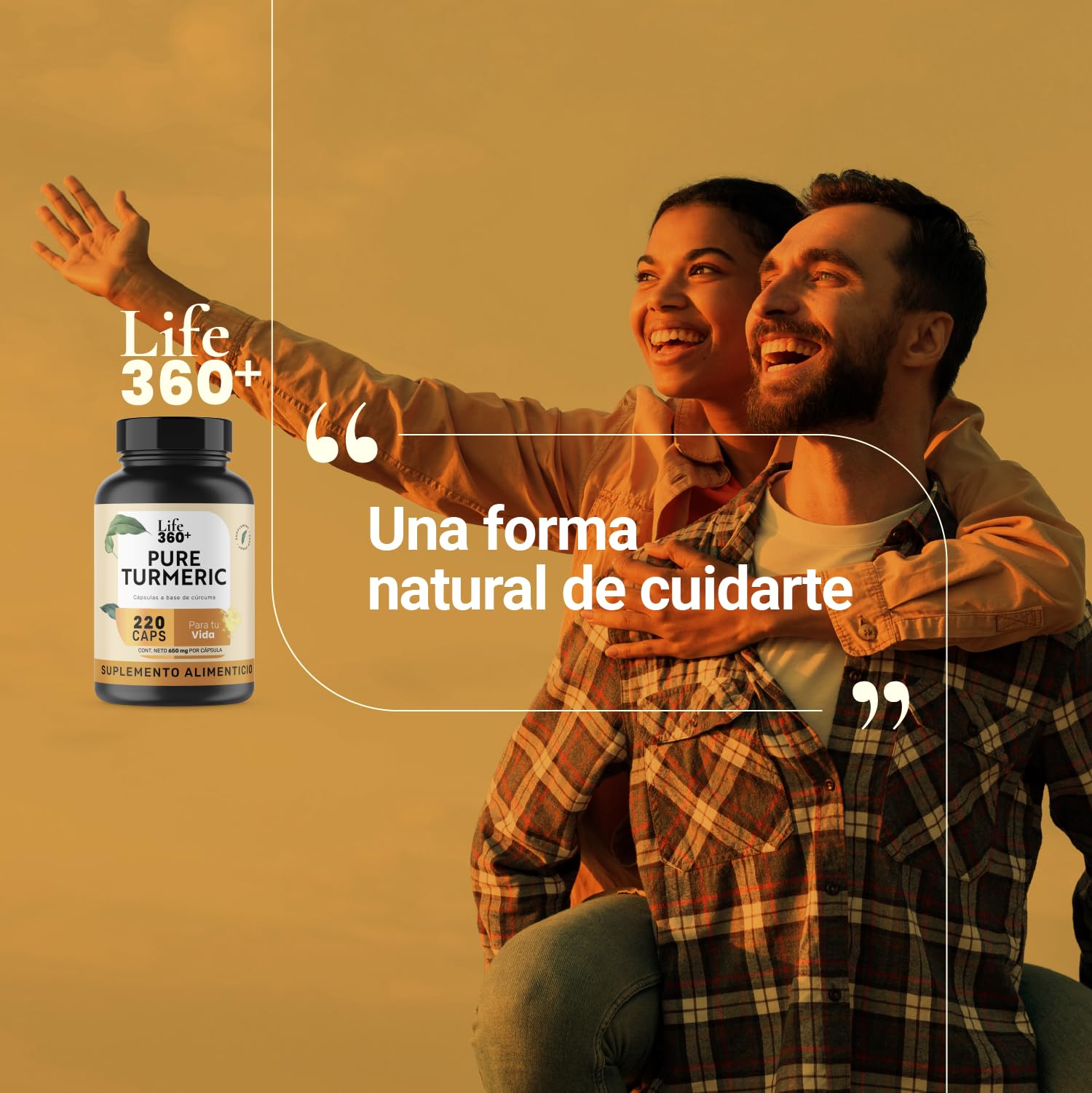 Foto 6 pulgar | Suplemento Raíz de Cúrcuma Pura 1000mg Life 360+ 220 Cápsulas