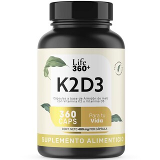 Foto 1 | Suplemento Multivitamínico K2 y D3 Life 360+ 360 Cápsulas