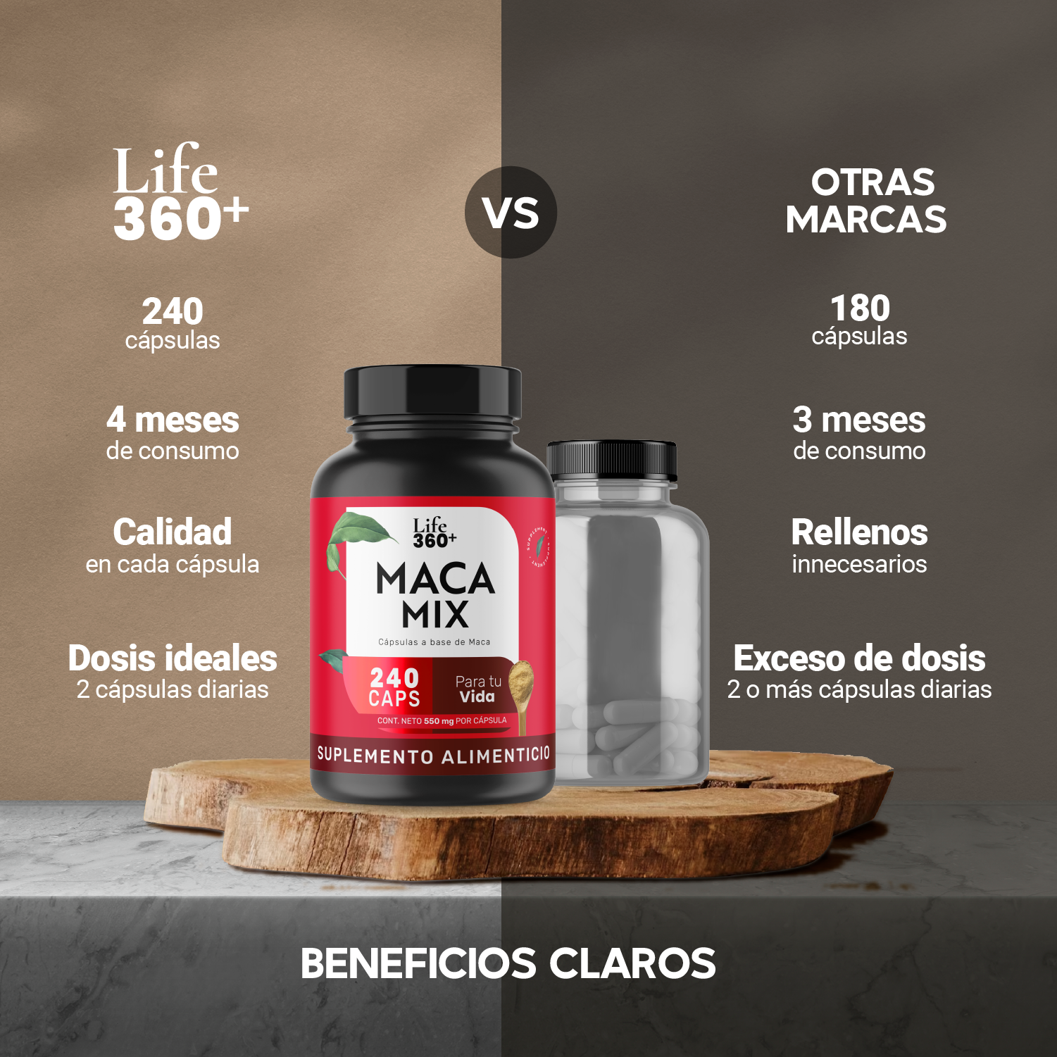 Foto 7 pulgar | Suplemento Multivitamínico K2 y D3 Life 360+ 360 Cápsulas