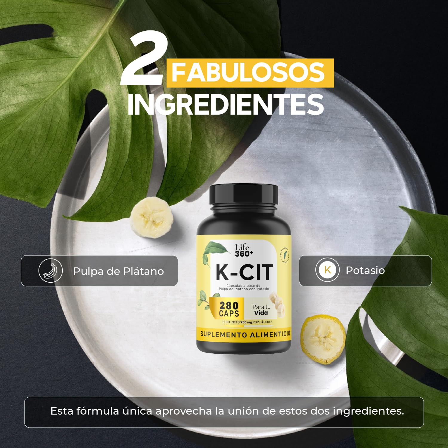 Foto 5 | Suplemento Alimenticio Citrato de Potasio Life 360+ 280 Cápsulas